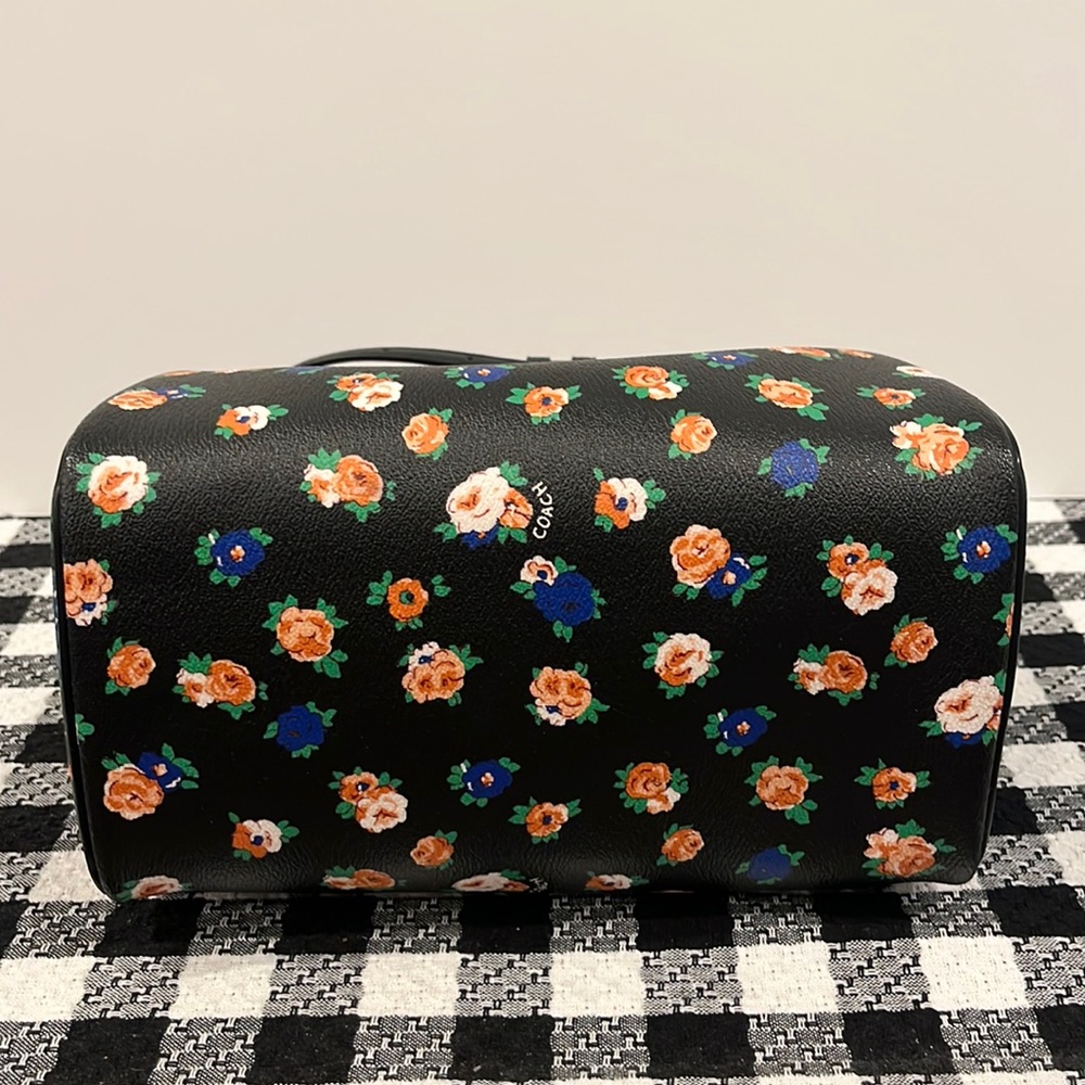 Coach Mini Bennett Black Satchel In Floral Mix Pattern Crossbody Silver Hardware - Picture 10 of 13